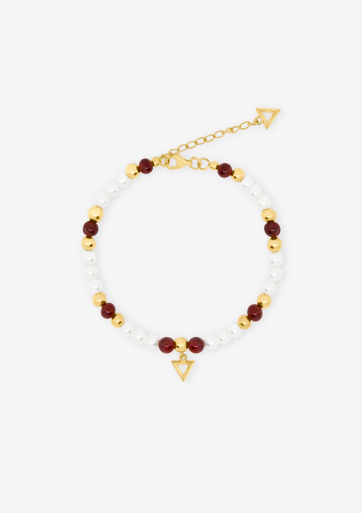 Fire Fever Red Garnet Unisex Bracelet Gold