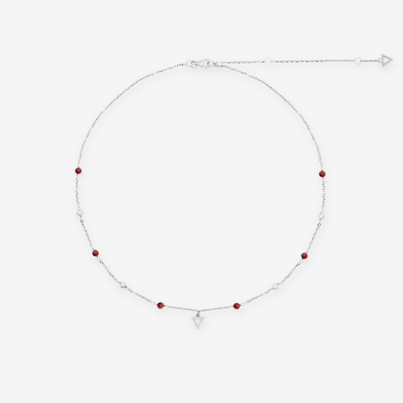 Bloody Arrow Red Garnet Woman Choker Silver