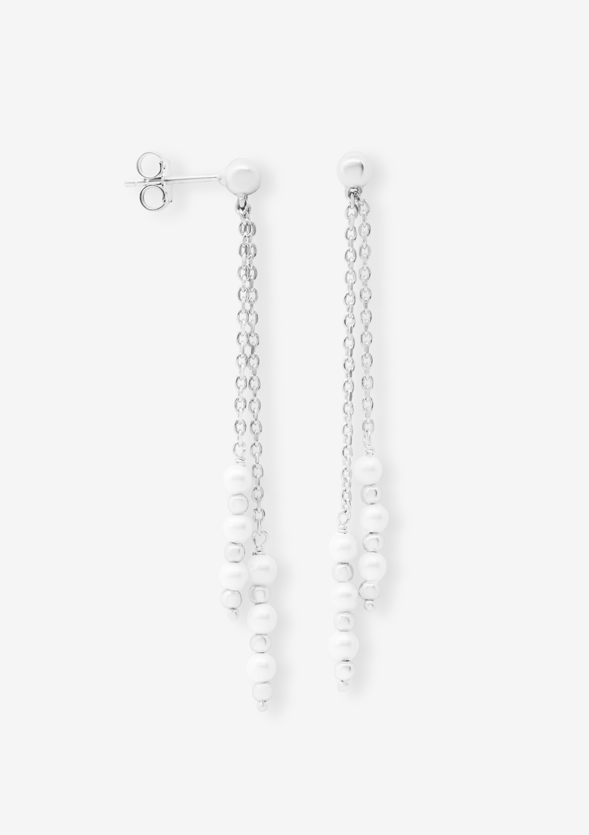 Atmosphera Freshwater Pearl Long Earrings Silver