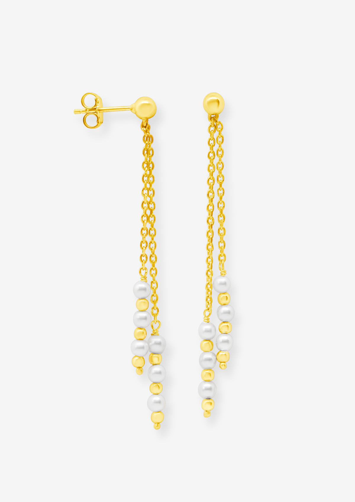 Atmosphera Freshwater Pearl Long Earrings Gold