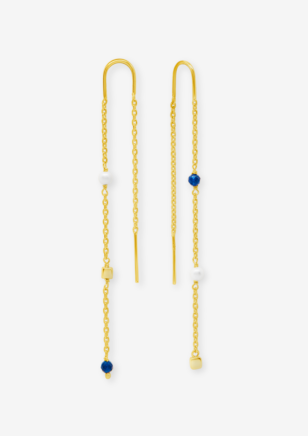 Into The Blue Jade Long Earrings Gold