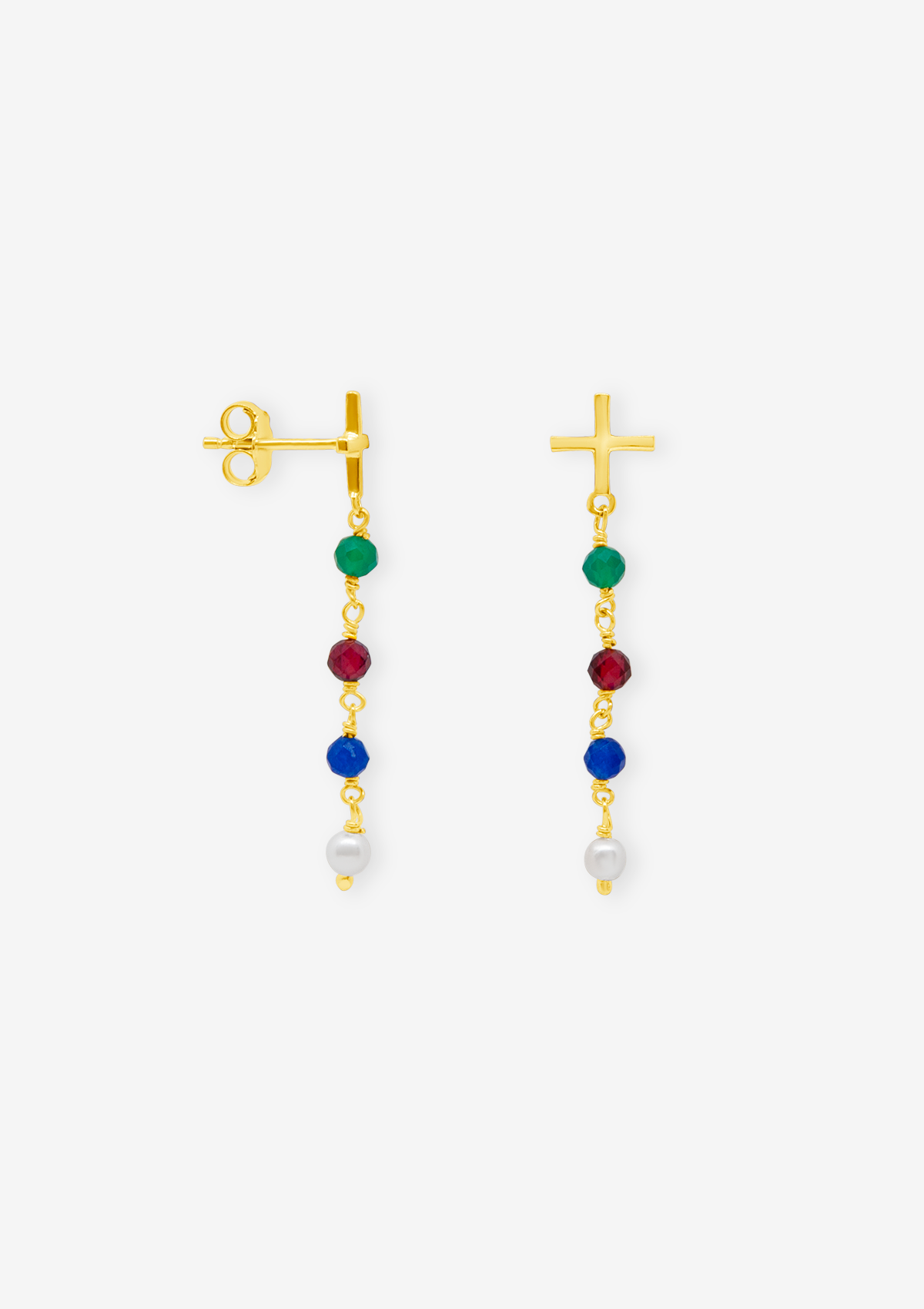 Stellar Aquarel Natural Stones Earrings Gold