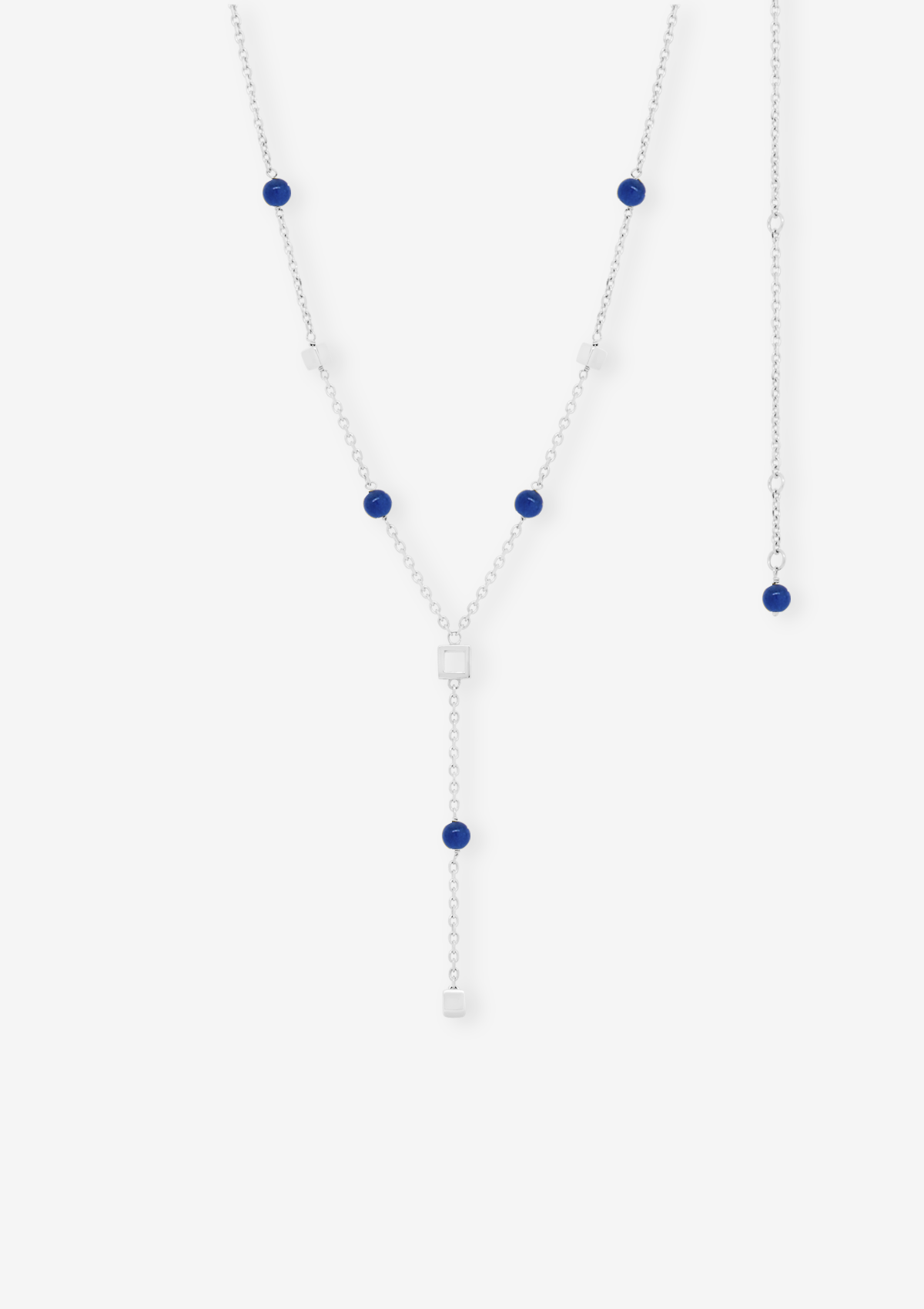 Terra Blue Jade Unisex Necklace Silver