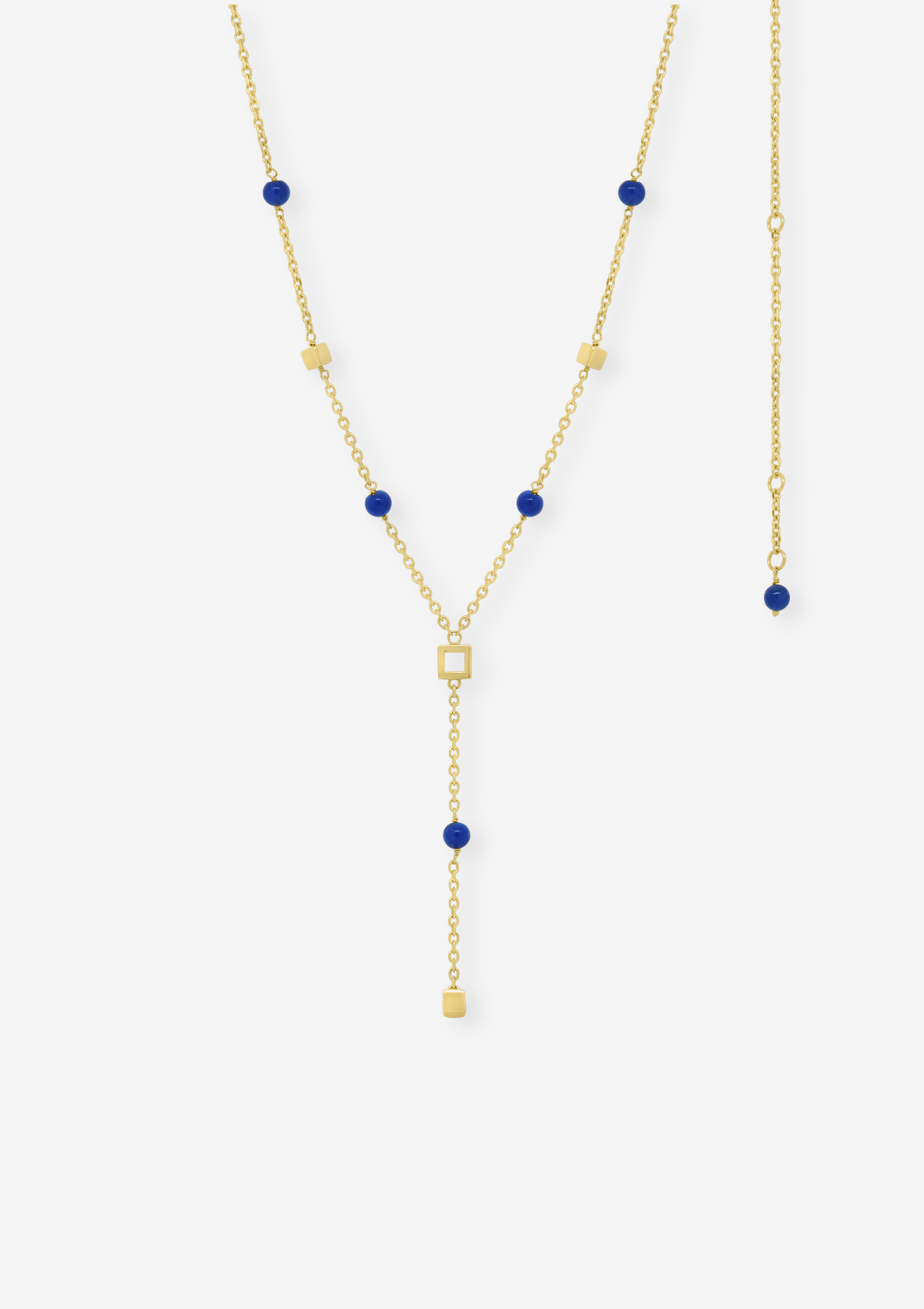 Terra Blue Jade Unisex Necklace Gold