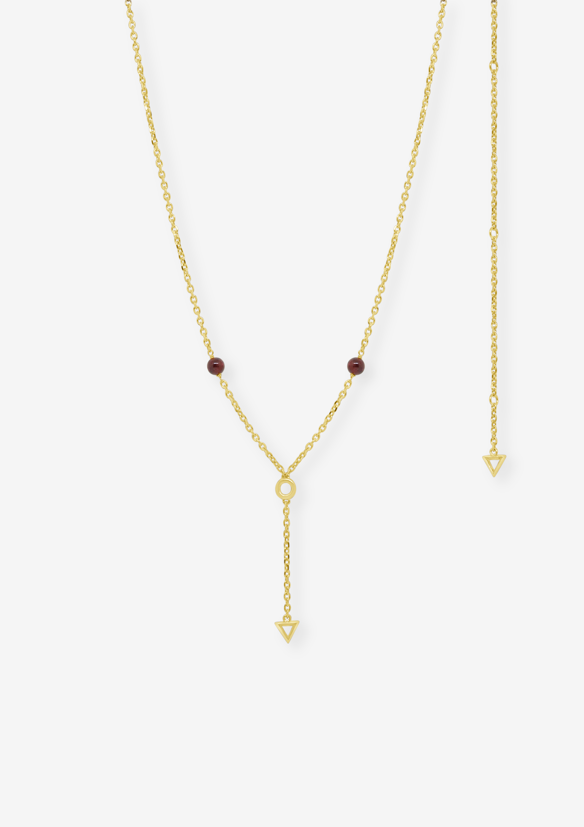 Blood Arrow Red Garnet Unisex Necklace Gold