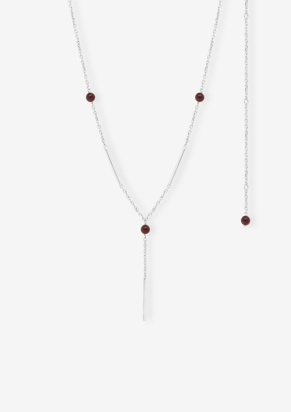 Astal Harmony Red Garnet Unisex Necklace Silver