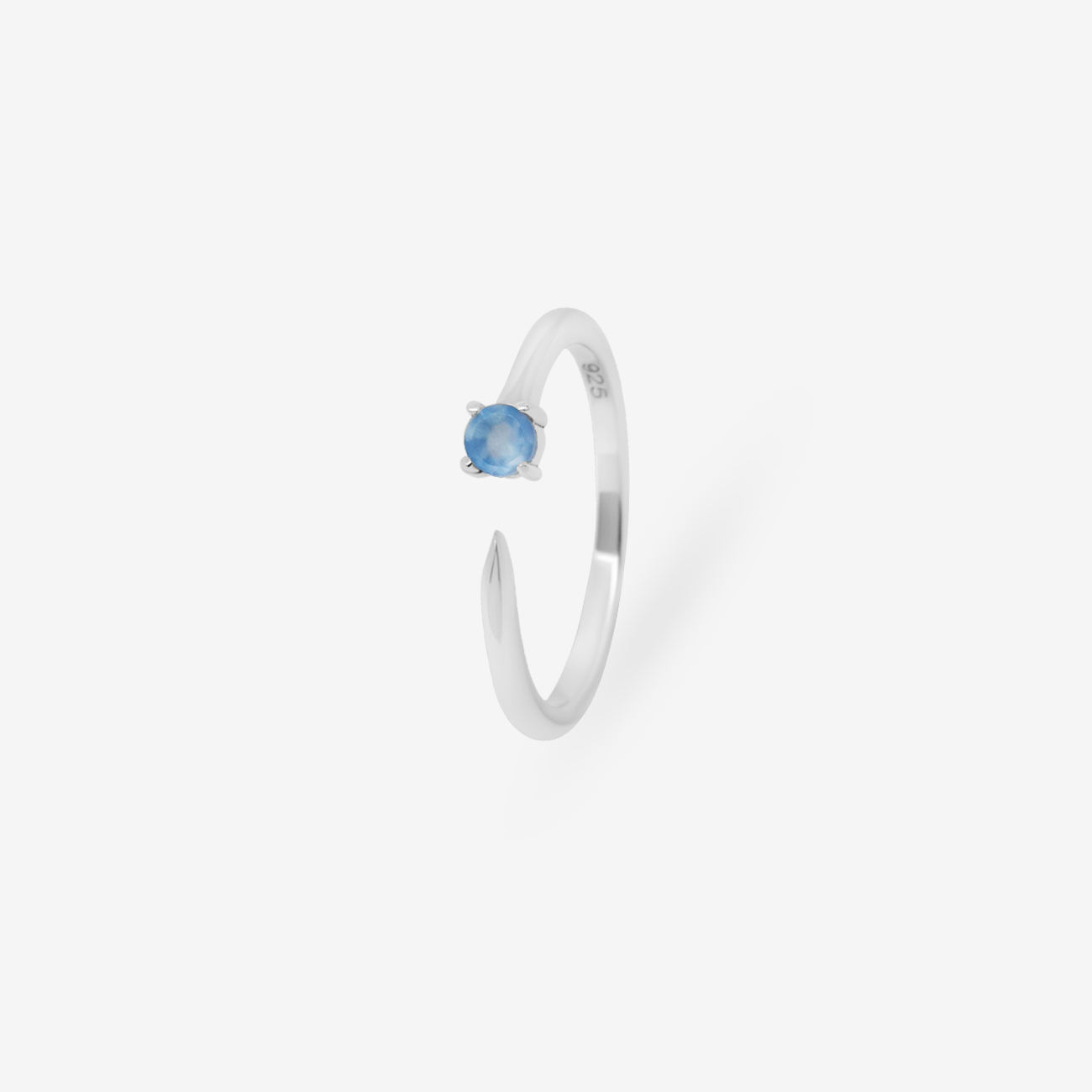 Aqua Nail Blue Chalcy Ring Silver