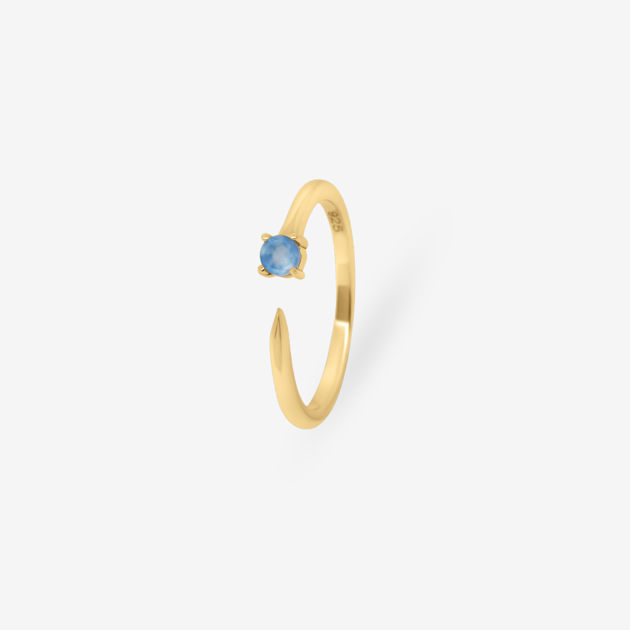 Aqua Nail Blue Chalcy Ring Gold