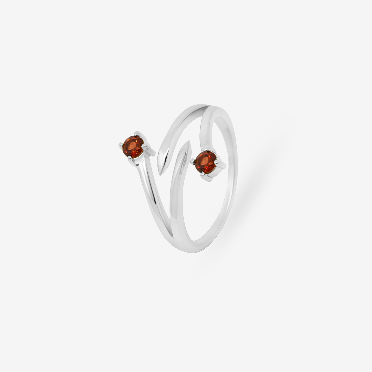 Fire Spark Red Garnet Ring Silver