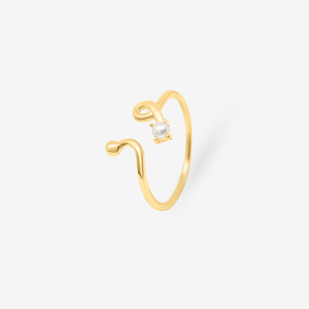 Twisted Princess Freshwater Pearl Ring Gold