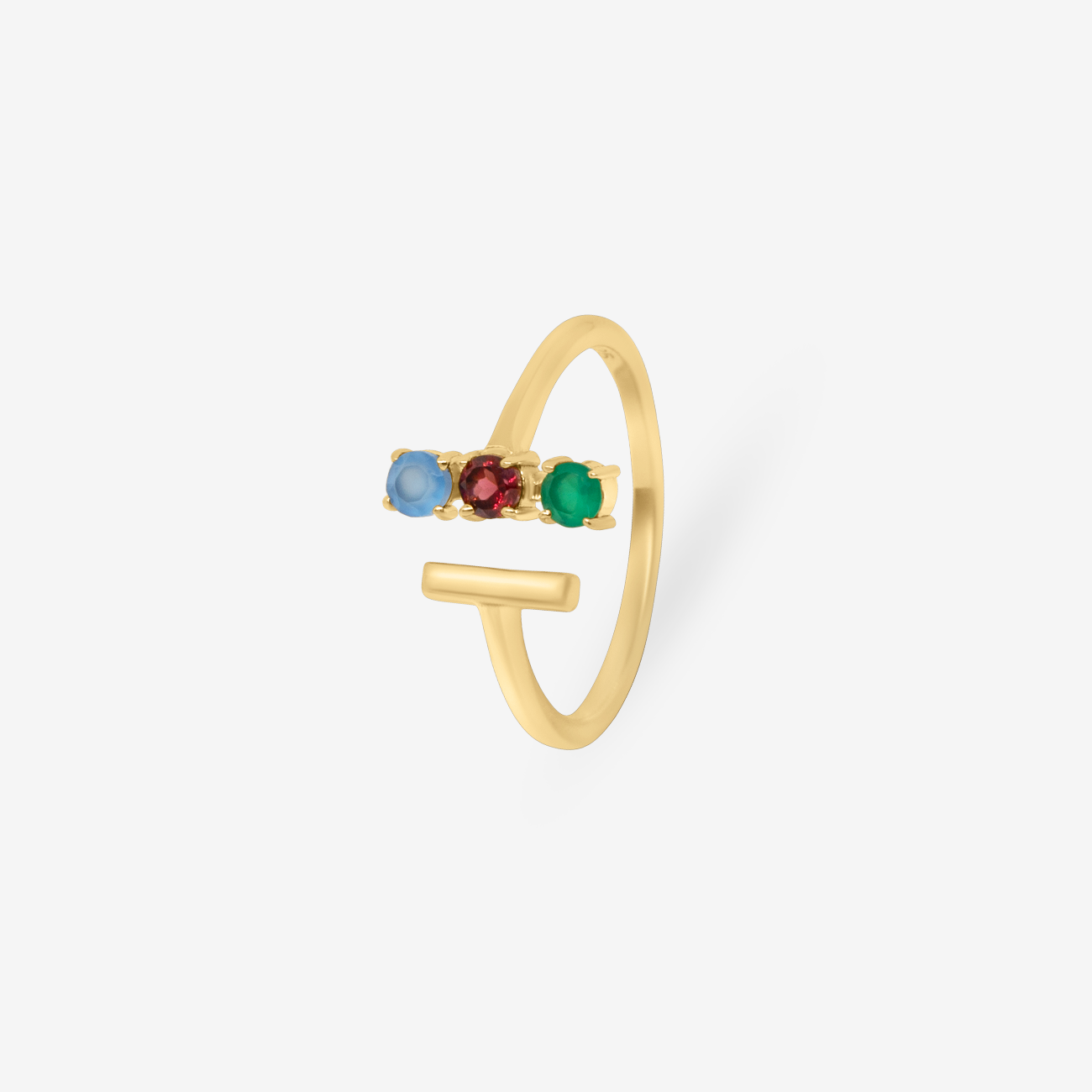 Stellar Aquarel Natural Stones Ring Gold