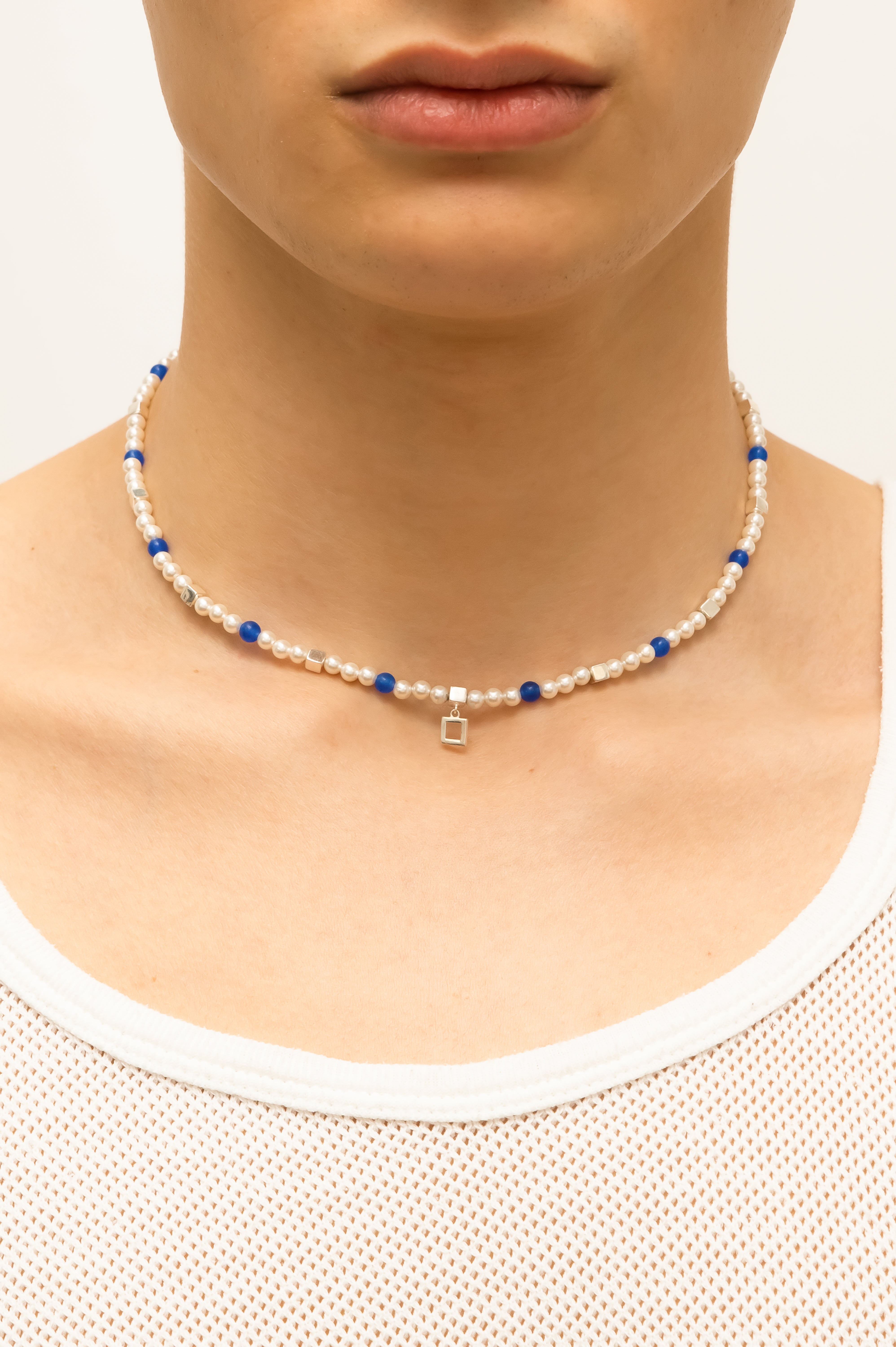 Into The Blue Jade Unisex Choker Silver