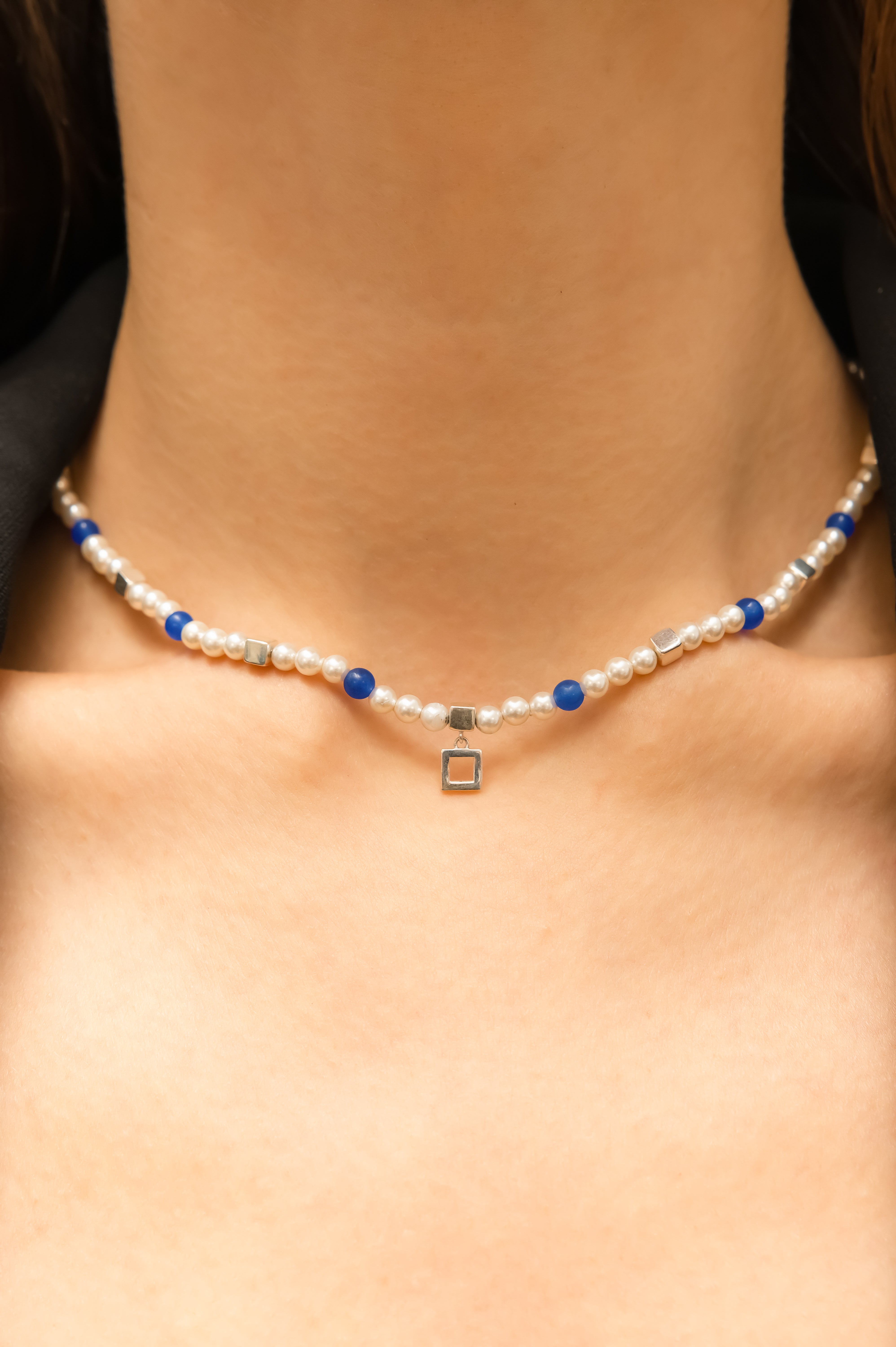 Into The Blue Jade Unisex Choker Silver