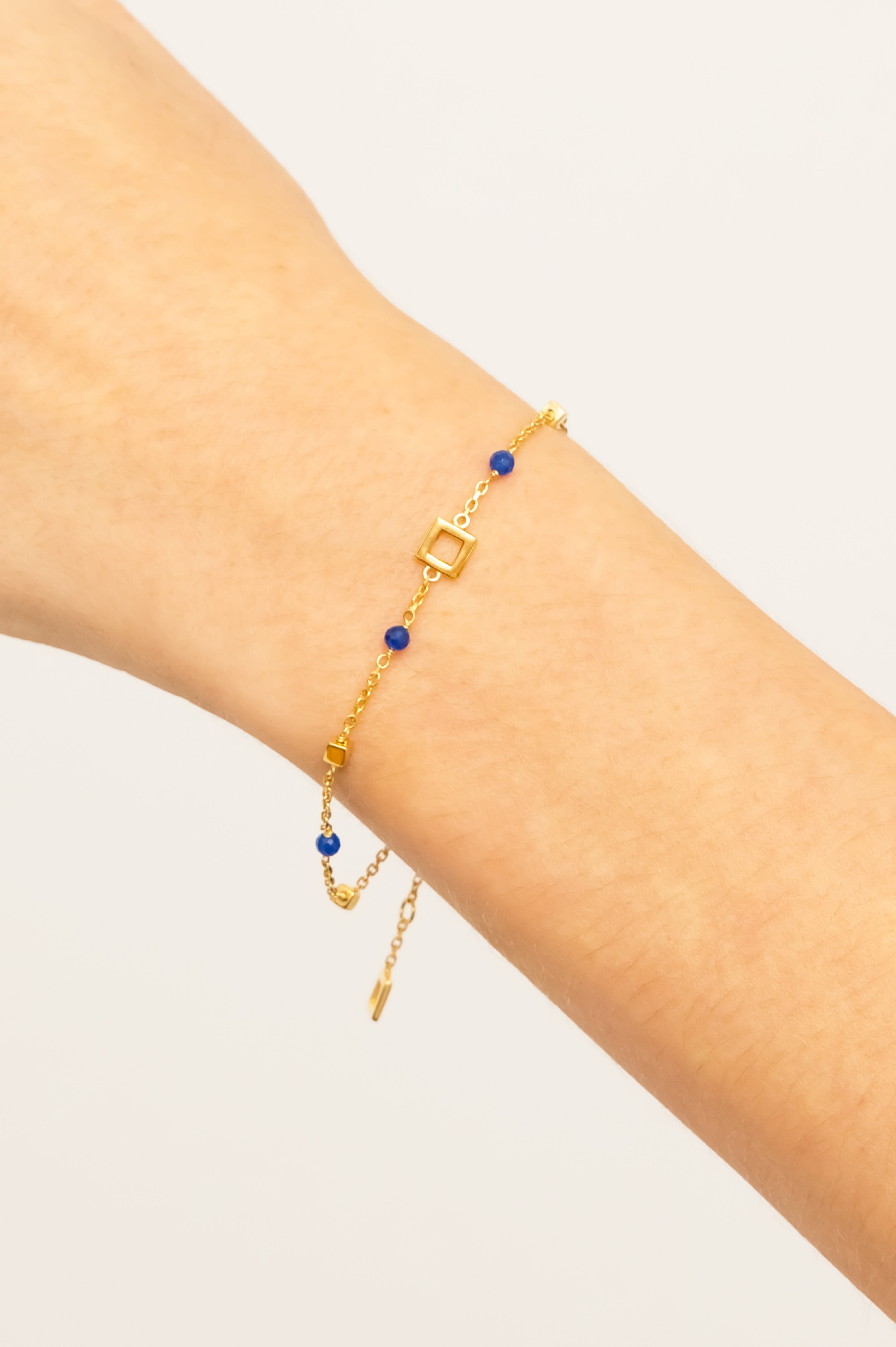 Terra Blue Jade Bracelet Gold