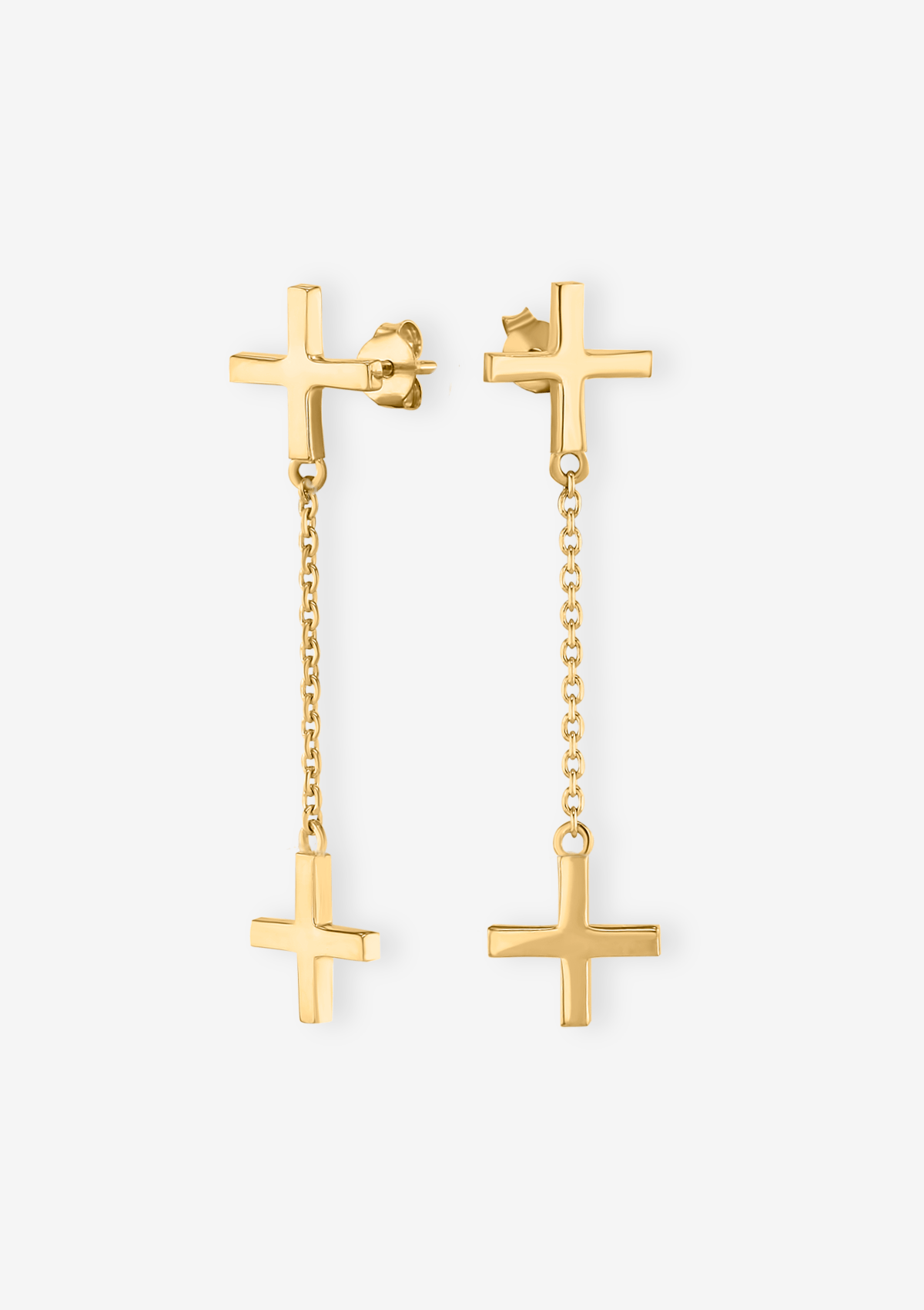 The Falling Cross Long Earrings